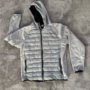 Gray Hooded Puffer Jacket